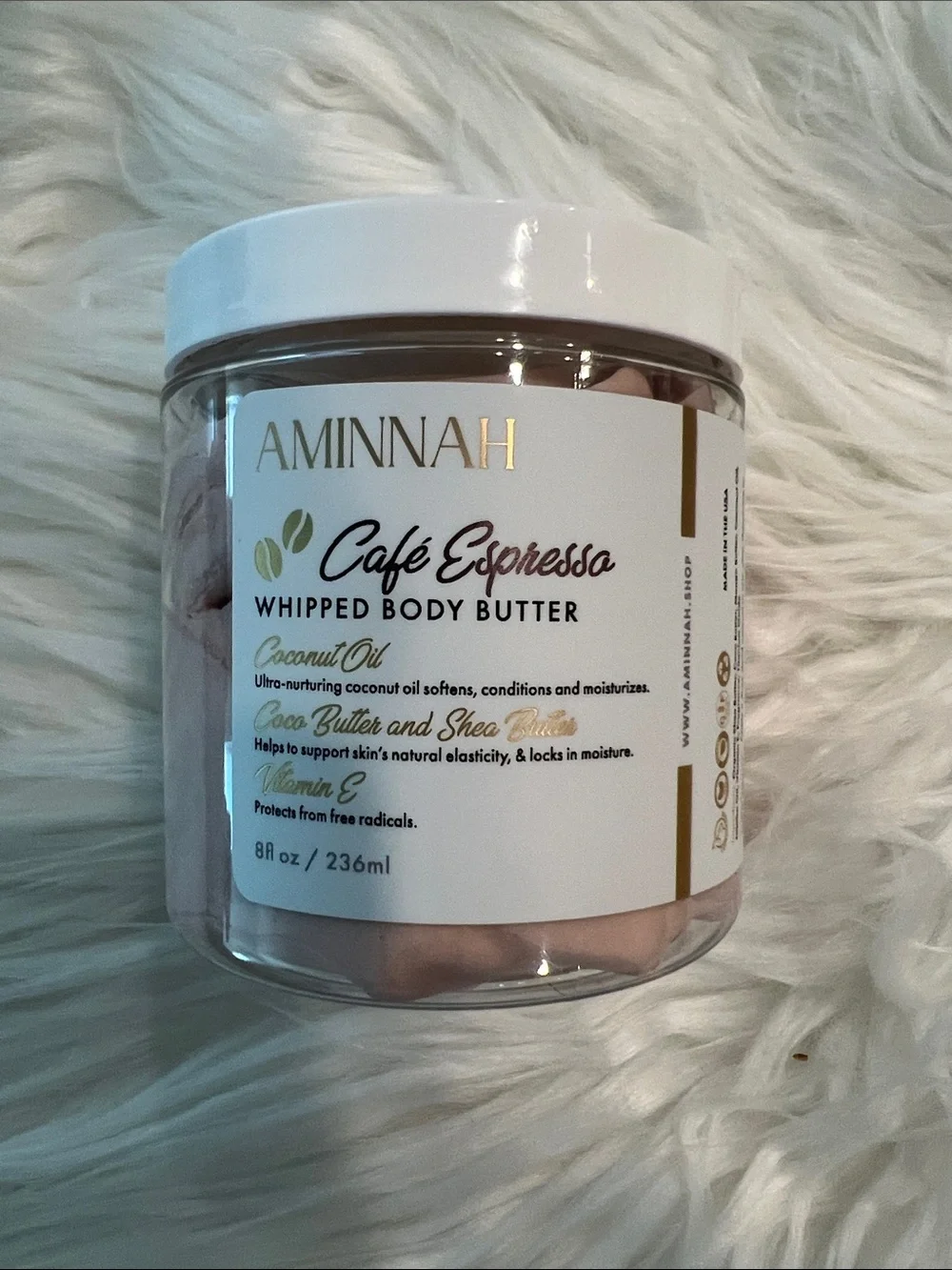 NWT Aminnah Café Espresso Whipped Body Butter retails $38.00 USD